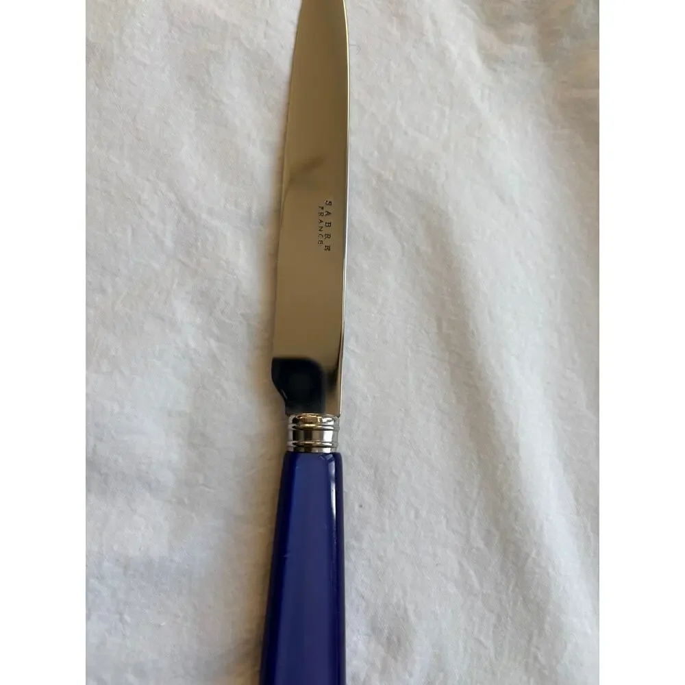 NEW Sabre Paris Icône Steel Blue Dinner Knife 18/10 Stainless Acrylic